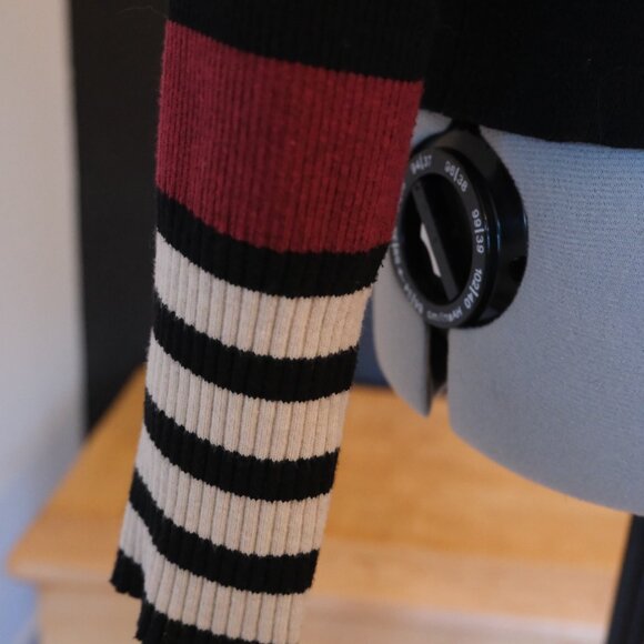 Evereve mid-weight striped red and black sweater -  Small - Picture 2 of 5